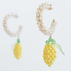 NWT Zara lemon beaded earrings